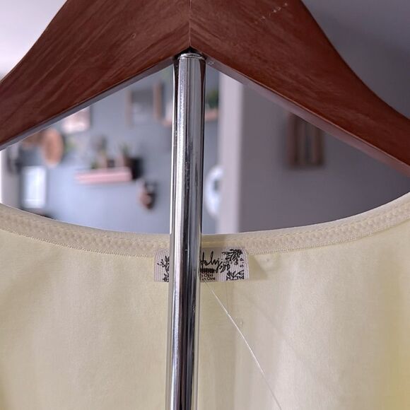 NWOT Free People High Noon Bodysuit Yellow Short Sleeves Scoop Neck S Cotton - Picture 13 of 15